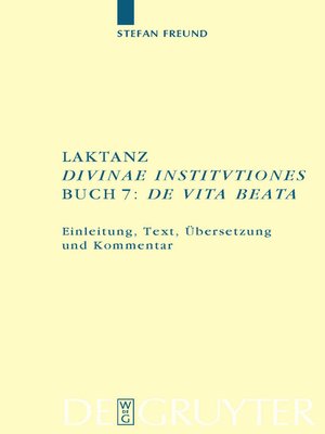 cover image of Laktanz. "Divinae institutiones". Buch 7